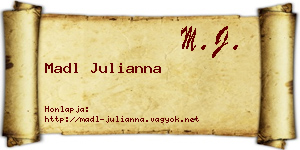Madl Julianna névjegykártya